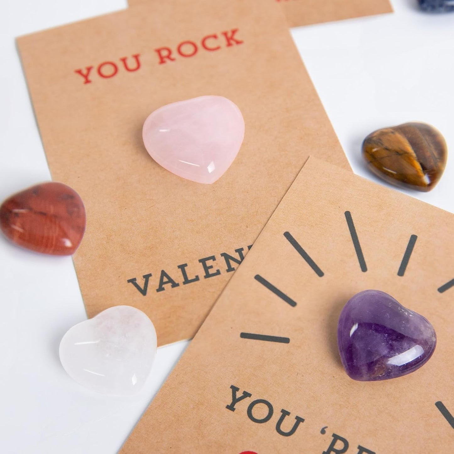 Valentine’s Day Cards with Heart-Shaped Crystals
